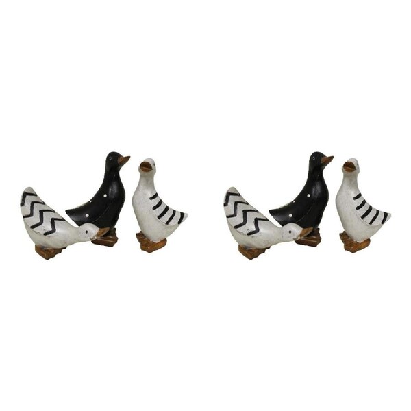 2x 3pc LVD Resin Ducks Sculpture Decorative Ornament Home/Office Decor 14cm