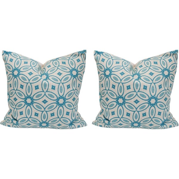 2x LVD Cushion Flower Circle Throw Pillow Home/Lounge/Sofa Decor 50cm Square