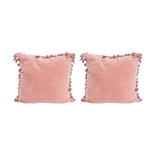 2x LVD Cushion Velvet Tassels Blush Throw Pillow Home/Lounge Decor 50cm Square
