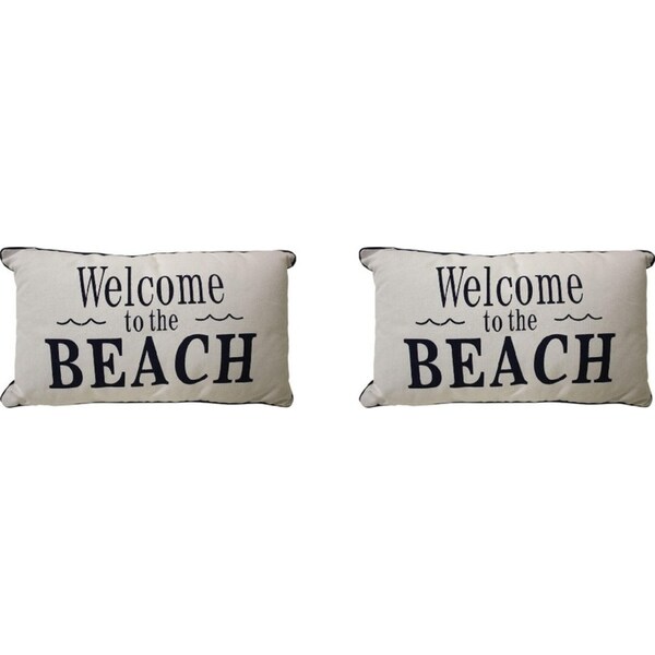 2x LVD Cushion Welcome Beach Throw Pillow Home/Lounge Decor 30x50cm Rectangle