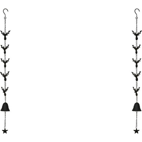 2x LVD Metal Hanging Bell Deer Decorative Chime Outdoor Home/Garden Decor 98cm