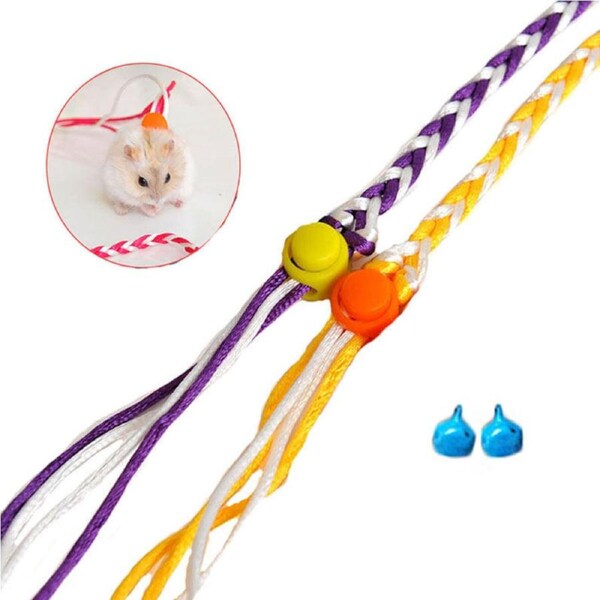 Nevenka 2 Pcs 140CM/2M Rat Leash With Bell for Small Animal-Random Color 2M/24CM