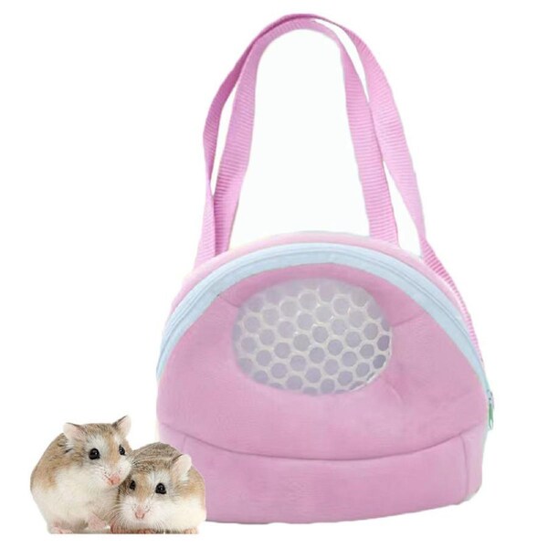 Nevenka Travel Portable Hamster Backpack With Snacks-Pink S