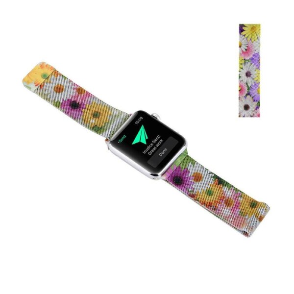 Nevenka Stainless Steel Magnetic Watch Bands For Apple Watch for iWatch Series SE/7/6/5/4/3/2/1-Chrysanthemum 38/40/41mm