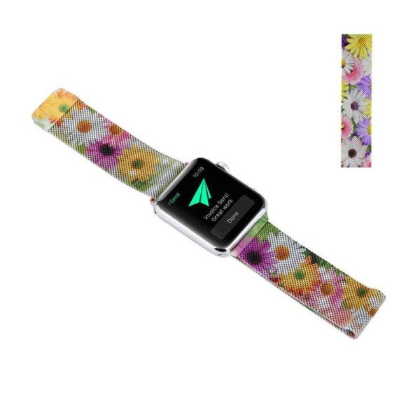Nevenka Stainless Steel Magnetic Watch Bands For Apple Watch for iWatch Series SE/7/6/5/4/3/2/1-Chrysanthemum 42/44/45mm
