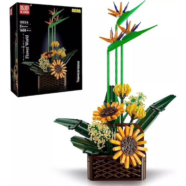 Mould King 10024 Birds of Paradise Building Set Flowers 1608 Pieces Bonsai kit