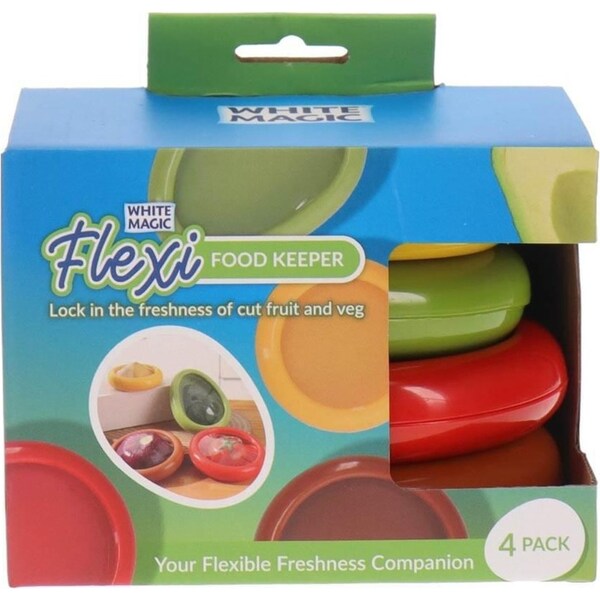 4pc Flexi Food Keeper/Storage Organisers Set w/ Non-Slip Silicone Cover