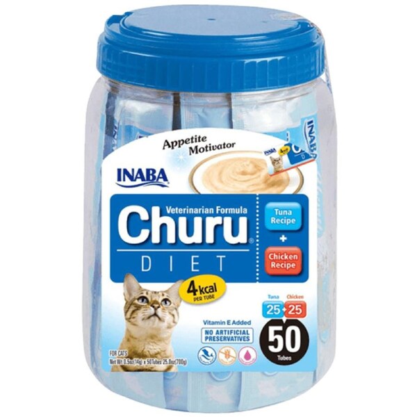 INABA Churu Diet Tuna & Chicken Recipe Cat Treat 50 Tubes