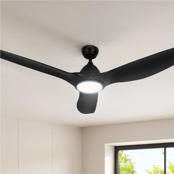 64 Inch Devanti Ceiling Fan DC Motor w/Light w/Remote - Black