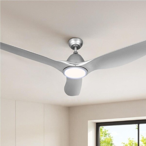 64 Inch Devanti Ceiling Fan DC Motor w/Light w/Remote - Silver