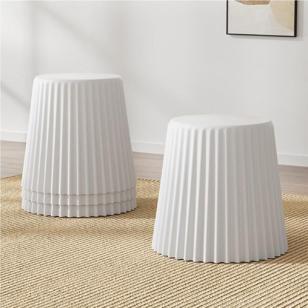 4PC Artiss Cupcake Bar Stools Stackable Foot Stool White