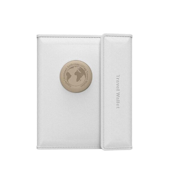 MiLi MiTag Leather Bluetooth Waterproof Travel Wallet Document Holder White