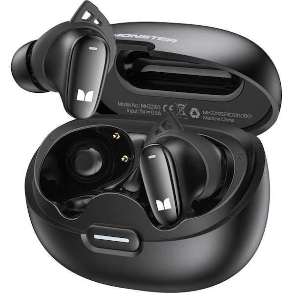 Monster N-Lite 206 Wireless Noise Cancelling Bluetooth In Ear Earphones Black