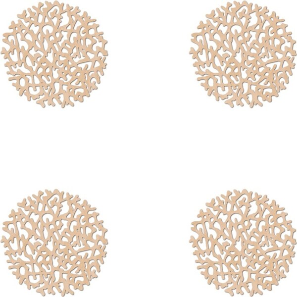 4x Nord Deco Wooden Coaster Home Kitchen Tabletop Serveware Decor 10x10cm Maze