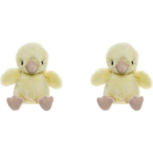 2x Charlie Bears Bear & Me Baby/Infant Chucky Egg Chick 19x9cm Toy 0m+ Yellow