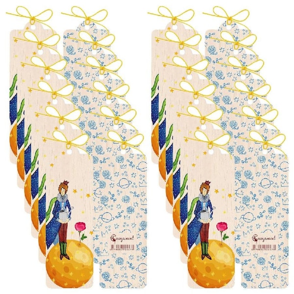 12x Cozywood Wooden Bookmark 4.5x14cm stationery w/ Waxed Ribbon Little Prince