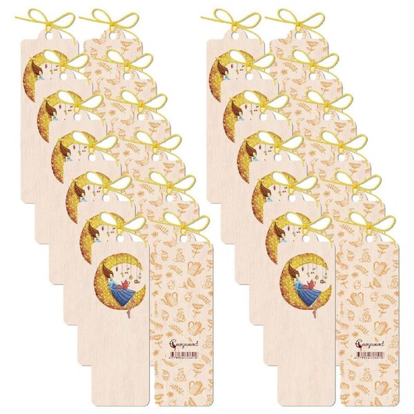 12x Cozywood Wooden Bookmark 4.5x14cm with Waxed Ribbon Never Stop Dreaming