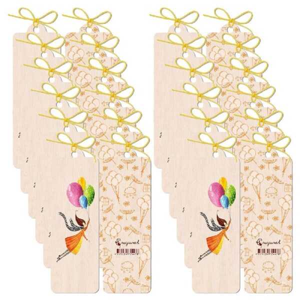 12x Cozywood Wooden Bookmark 4.5x14cm w/ stationery Waxed Ribbon Toward Dreams