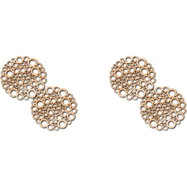 2x 2pc Nord Deco Wooden Coaster Home Kitchen Table Serveware 10x10cm Circles