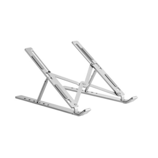 Brateck LPS03-3-03 PORTABLE 6-LEVEL ADJUSTABLE ALUMINUM LAPTOP RISER For most 11'-15' laptops, tablets and more (Silver)