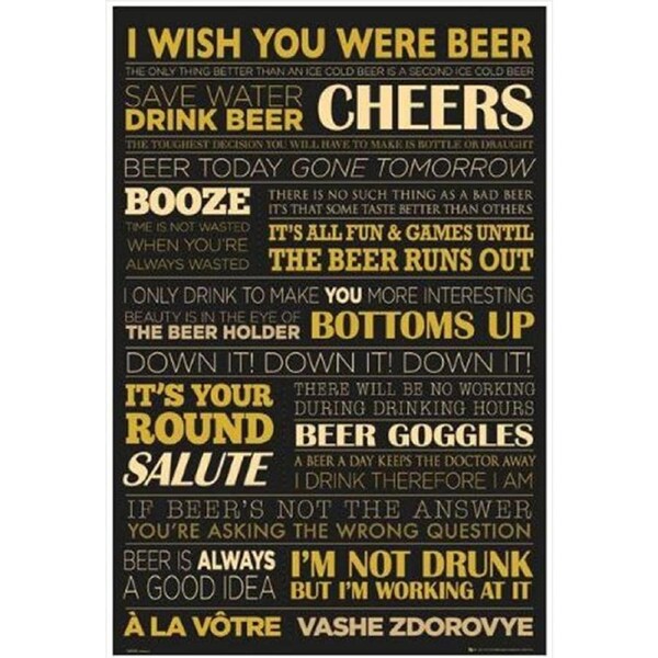 I Wish You Were Beer Poster-Poster