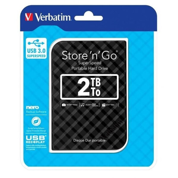 Verbatim Portable Hard Drive 2TB USB 3.0 Super Speed 53195