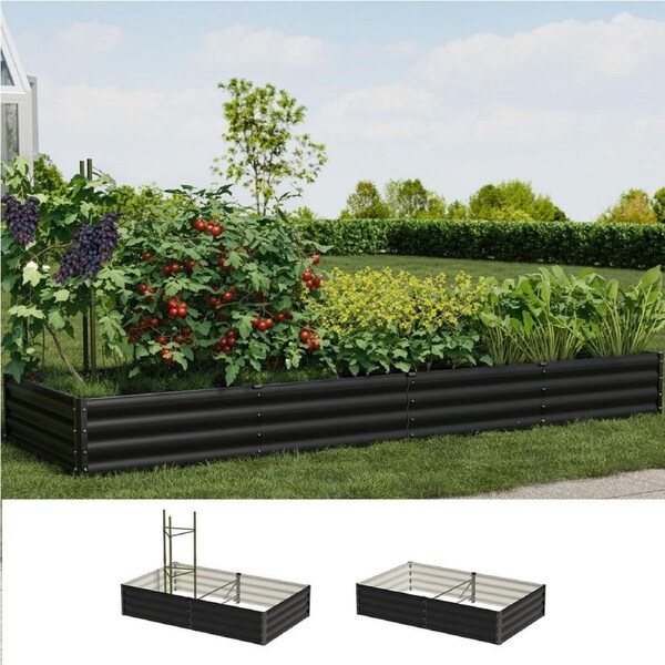 Livsip Garden Bed 290x90x30cm Planter Stand Box Raised Container Galvanise