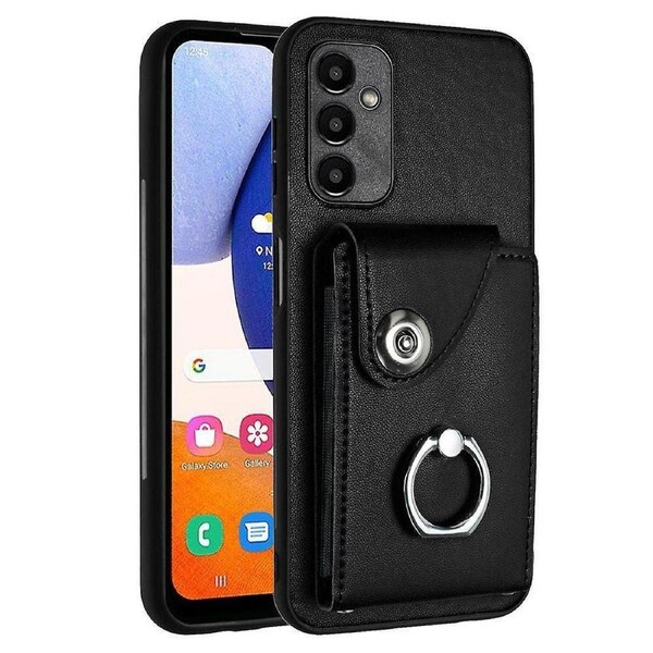 YB Leather Coating Series-7 for Samsung Galaxy A25 5G Cell Phone Case Ring Holder Kickstand Cover