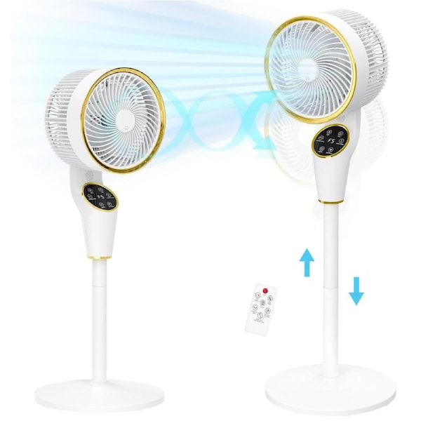 Yopower Pedestal Fan, Height Adjustable Standing Fan, 3D Quiet Air Circulator Fans, 2 in 1 Floor Fan & Tower Fan