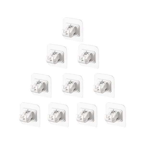 JOYBUY 10pcs No-Nail Curtain Rod Hooks - Self Adhesive Brackets Fixed Clips