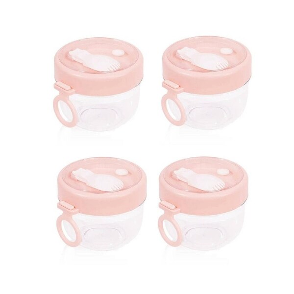 4 Pcs Overnight Oats Container With Lids And Spoons, 20 Oz Oats Jars Container For Milk, Fruit And