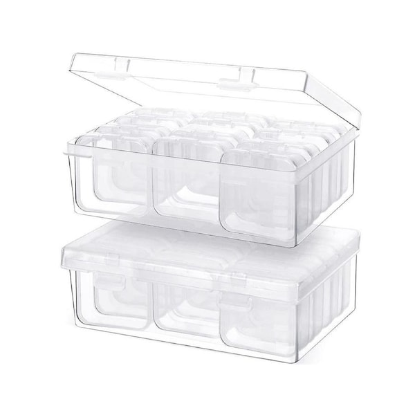 24pc Small Bead Organizer Storage Containers Clear Storage Case Craft Containers With 2pc H