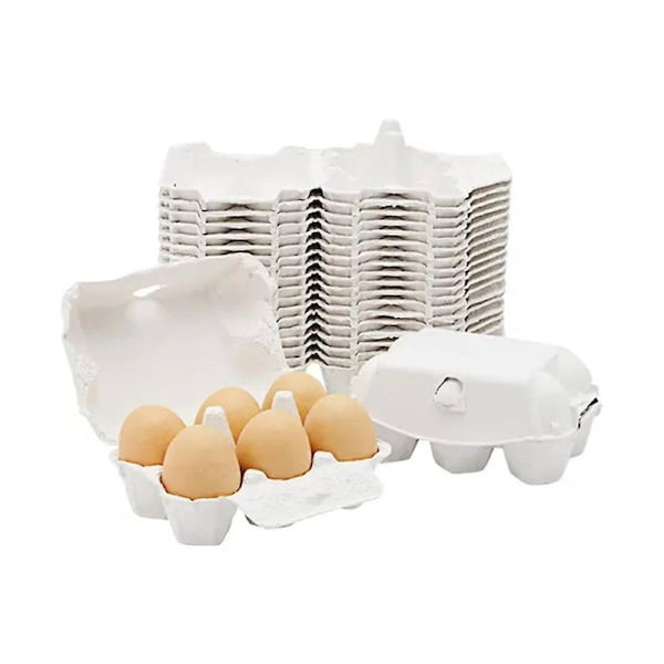 40 Pieces Paper Egg Cartons For Chicken Eggs Pulp Fiber Holder Bulk Holds 6 Count Eggs Farm Market