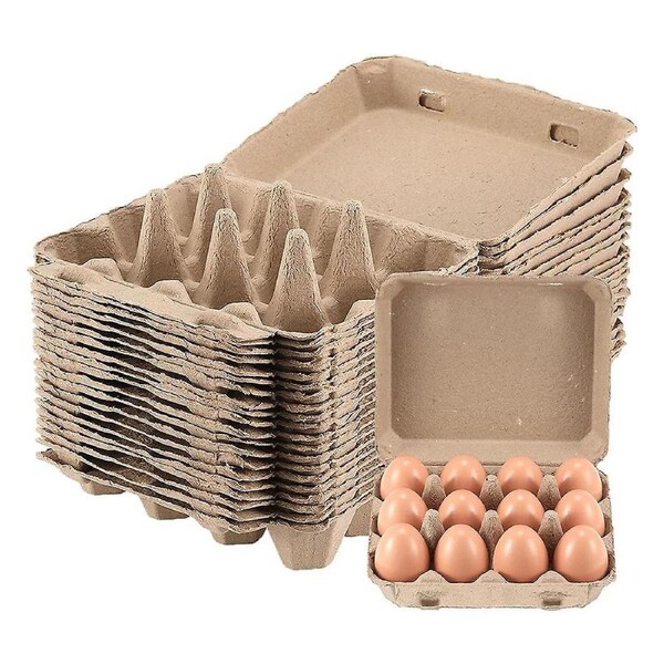 JOYBUY 20 Pack Square Paper Pulp Egg Cartons - Empty Egg Tray Containers