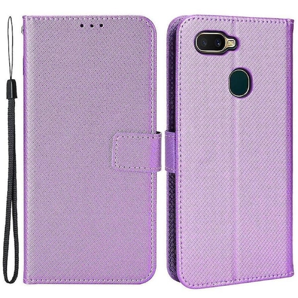 For Oppo A7/ax7/a5s/ax5s/a12 Diamond Texture Pu Leather Case Wallet Stand Mobile Phone Cover