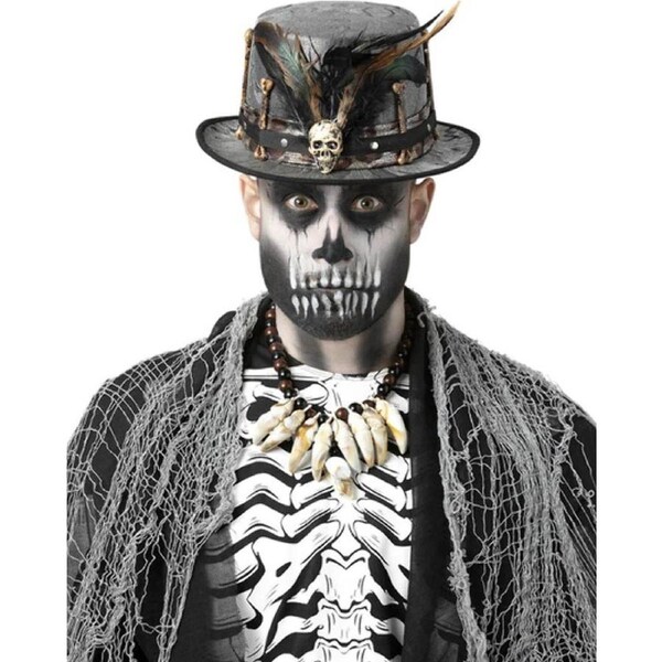 Witch Doctor Distressed Black Top Hat