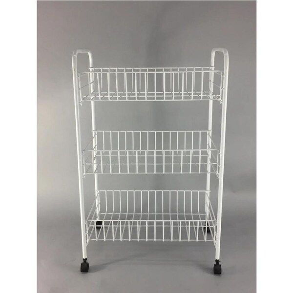 Trolley 3 Tier White Pantry Storage