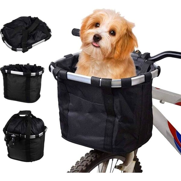 Bike Basket Foldable Small Pet Cat Dog Carrier Bicycle Handlebar Basket
