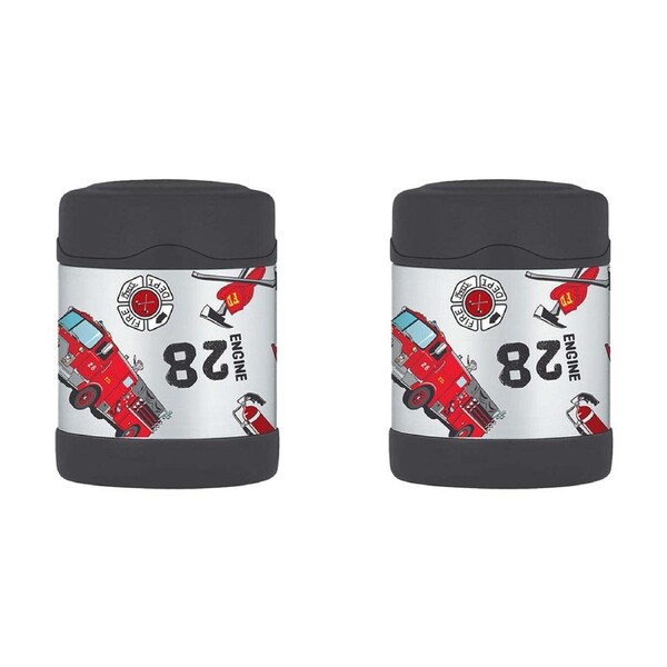 2x Thermos Funtainer 290ml Stainless Steel Insulated Jar Container Fire Truck