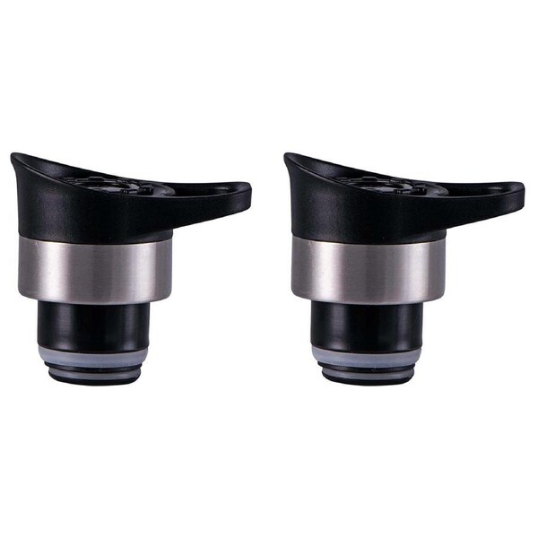 2x Avanti Pour Through Stopper Lid For 350ml/500ml Insulated Water Bottle Black