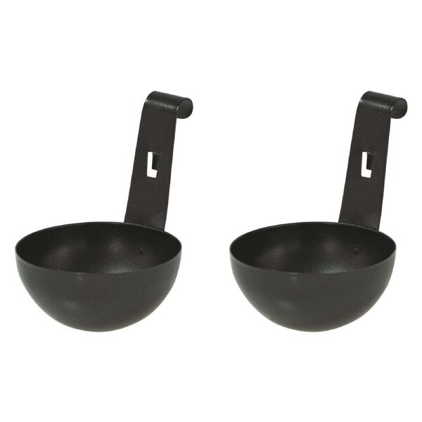 2x Avanti Non-stick Individual Egg Poacher Cup Breakfast Cooker Pan w/Handle BLK