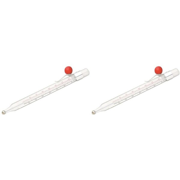 2x Avanti Glass Tube Deep Fry & Candy Thermometer Cooking Temperature Gauge CLR