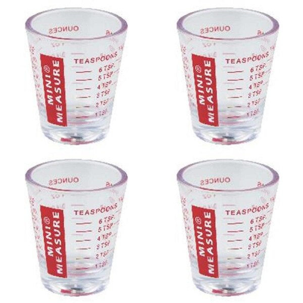 4x Avanti Multi Purpose Food Cooking/Baking Measuring Cup Kitchen Utensil Clear