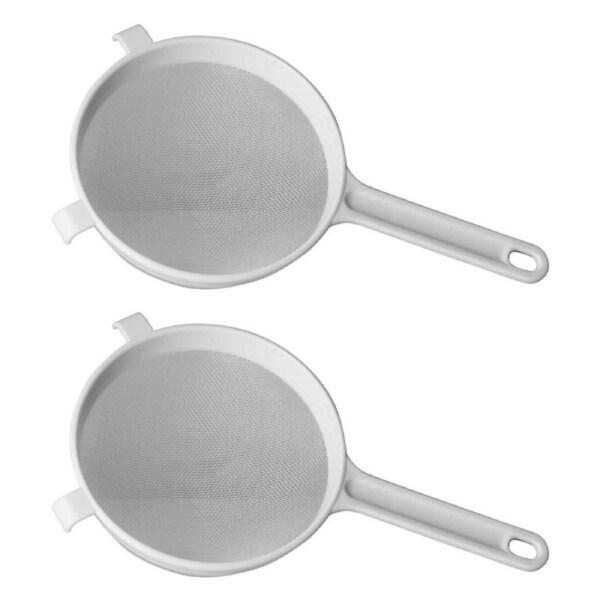 2x Avanti 16cm Plastic/Mesh Strainer Kitchen Drainer Cooking/Baking Utensil WHT