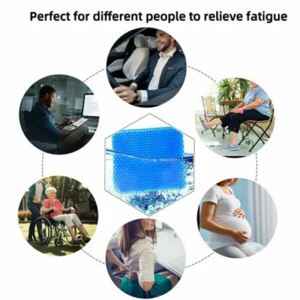 2 Layer Gel Honeycomb Seat Comfort Cushion Flex Back Spine Pain Relief Car Office