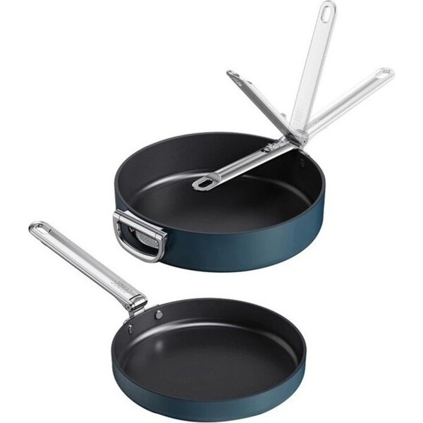 2pc Joseph Joseph Space Folding Handle Non-stick Frying Pan Cookware Set