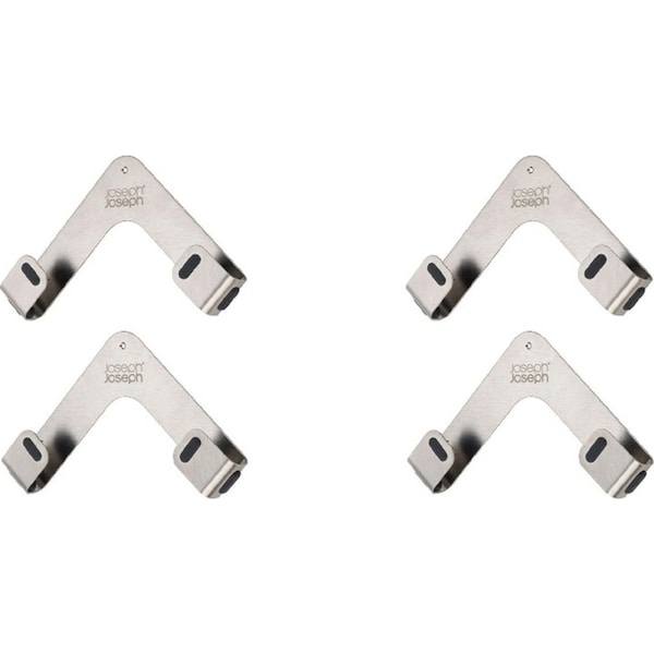 2x 2pc Joseph Joseph Space Stainless Steel Pan Lid Holders Rack Wall/Door Mount