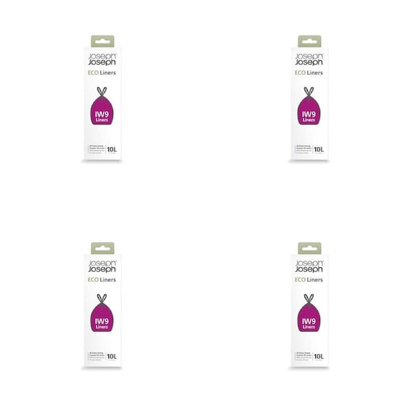 4x 20pc Joseph Joseph IW9 10L Eco Liners Waste/Trash Bag For Arc Pedal Bins Grey
