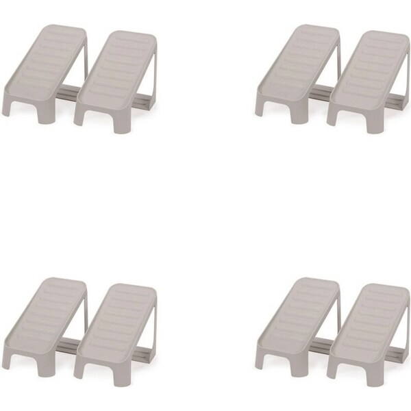 4x 2pc Joseph Joseph Shoe-in Single Shoe Caddy Organiser Tray/Rack 26.2cm White