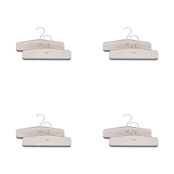 4x 2pc Joseph Joseph Orderly Trouser & Skirt Wardrobe Hanger Organiser Ecru